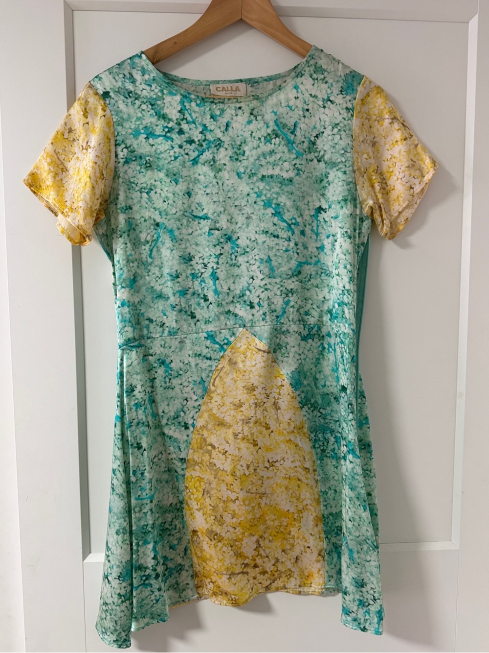 Calla Paris short-sleeve dress 100% silk